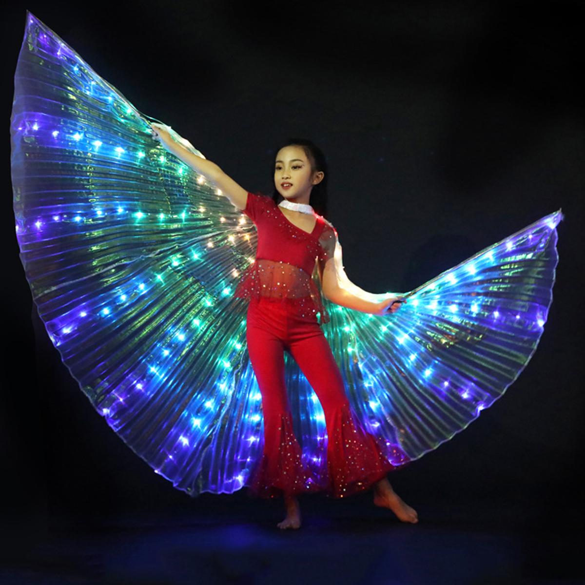 

Colorful LED Fairy Wings Cloak Adult Kid Dancers Luminous Butterfly Wings Belly Dancing Performance Stage Party ClothingProp