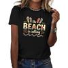 European Size Teediy the Beach Is Calling Women's Pure T-shirt, Comfort Fit