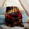 Crab Flowers blanket Personalized Name Flannel Blanket Soft Cozy Plush Throw for Sofa Bed Lightweight Home Décor