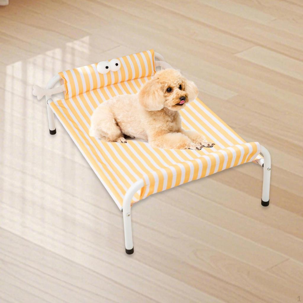 Elevated Dog Bed Pet Metal Frame Hammock Raised Cot for Puppy Kitten Cats Dogs