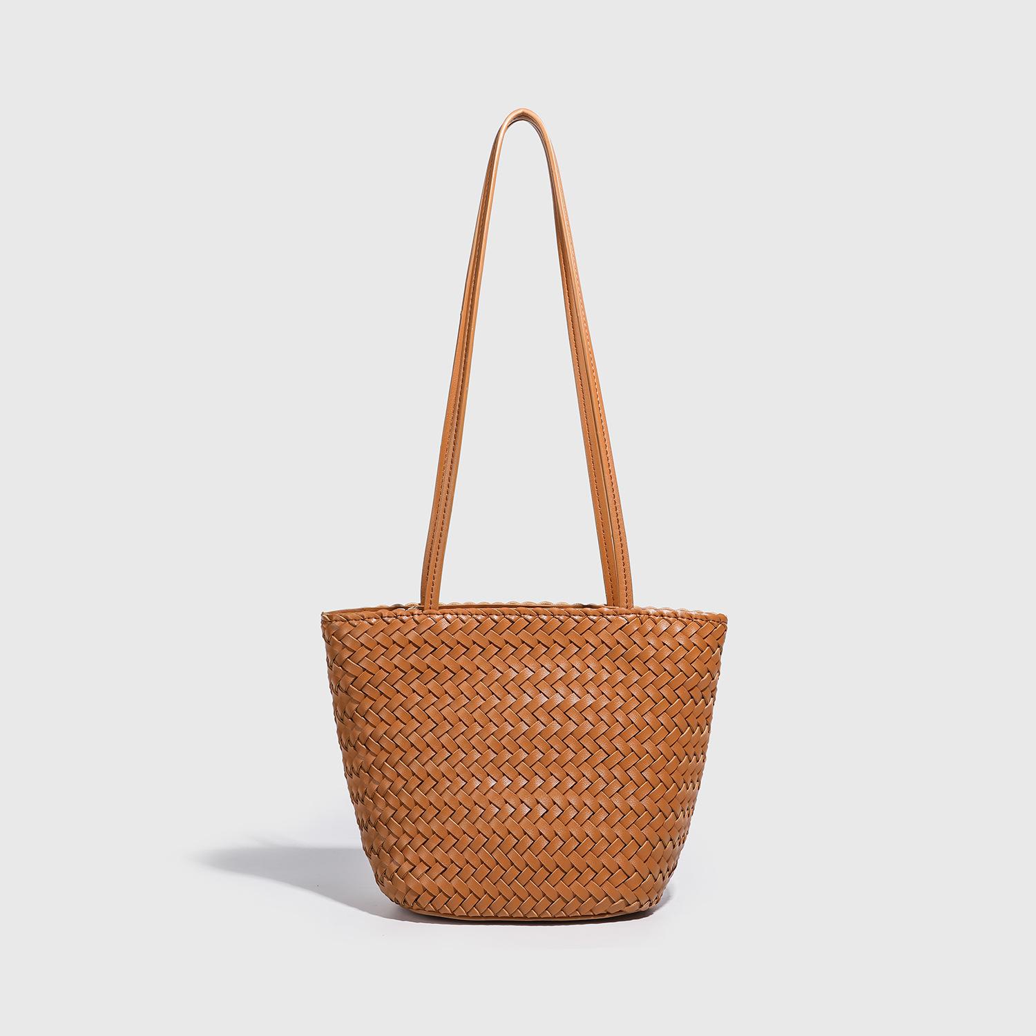 New Handmade Woven Single Shoulder Underarm Bag Niche High-End Feel Large Capacity Fashion Commuter Handheld Tote Bag 16*11.5*20CM
