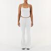 Yoga suit, women's running training, sports and fitness suit, flared pants, neck suspenders, and two sets of tops.