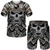 Men Skull 3D Printed Tees/Shorts/Suits Gothic Punk T-Shirt Casual Hip Hop Street Clothing Summer Joggers 2 Piece Sets