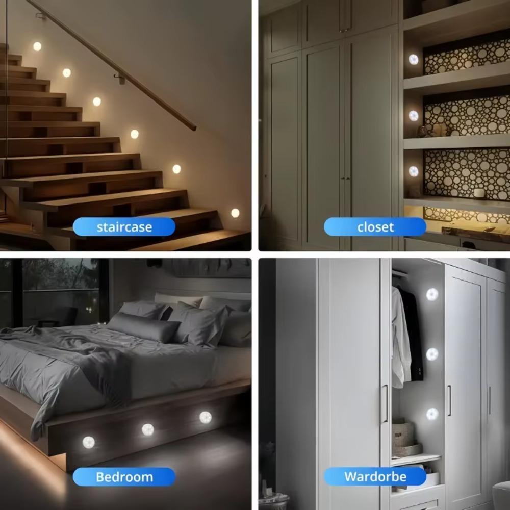 Versatile Induction Night Light, 300mAh Built-in Battery, Press To Switch Modes, Long Press for Steady On, Multiple Uses