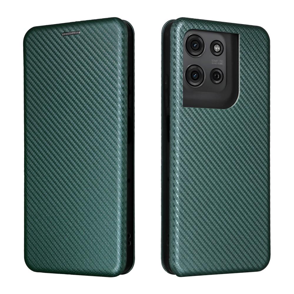 Magnetic Close Carbon Fiber Flip Cover Leather Wallet Book Case For Motorola Moto Edge 50 40 30 20 Ultra Pro Fusion Neo