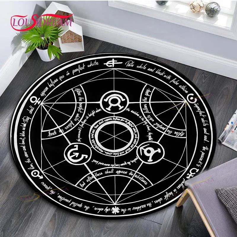 Cartoon Magische Cirkel Tapijt Huis Decoratief Rond Tapijt Zacht Mode Vloerkleden Slaapkamer Antislip Vloermat Stoelmat Boos Tapijt