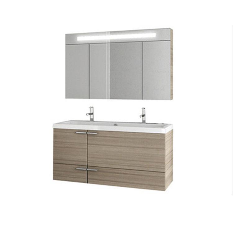 European-Style Floor-Standing Bathroom Vanity with PVC/Wood Veneer Finish
