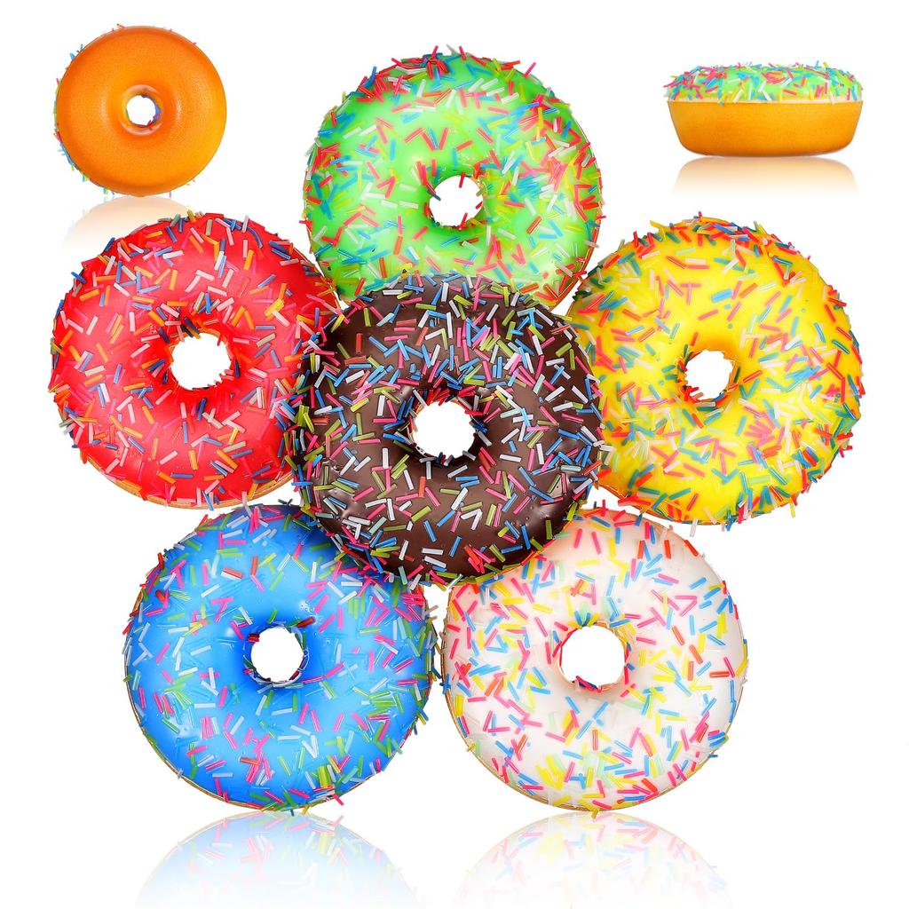 NUOLUX 6pcs Donut Models Realistic Donuts Donut Floats Donut Squeezes Food Bread Models Party Decorations Home Decorations Dollhouse Donuts Food