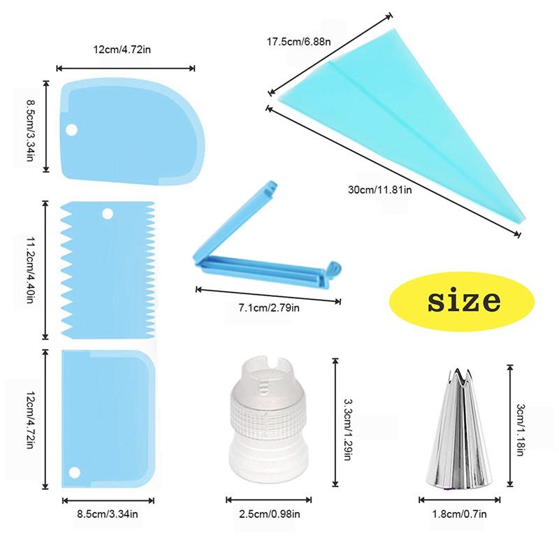 Nozzles for Cake Cream Pastry Decoration Accessories Tools and Baking Confectionery Bag Chef Set Sleeve Stainless Candy Kit Posh