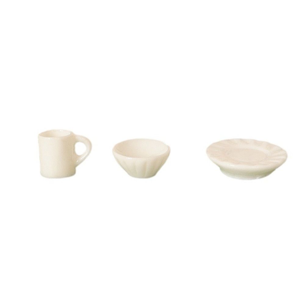 5pcs 8 Styles Miniature Dollhouse Food Resin Simulation Bowl Pure Dining Bowl  Dollhouse Decoration