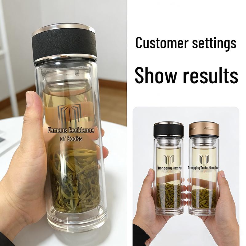 Custom Logo High-Temperature Resistant Borosilicate Glass Tea Cup - Personalized Thickened Water Cup