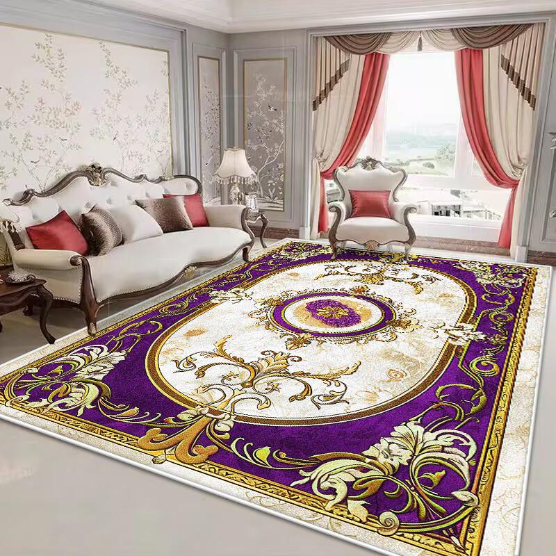European Style Antiskid Large Living Room Carpet Lint-free Washable Dining Room Coffee Tables Mat Easy Clean Soft Bedroom Carpet