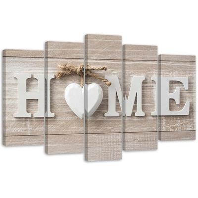 Obraz na plátně z pěti kusů Modern Home Heart White