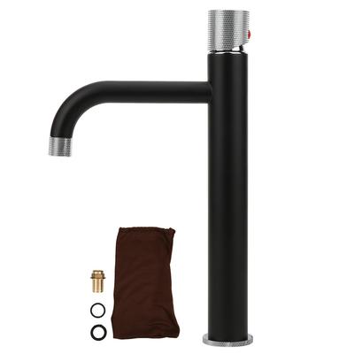 Torneira Misturadora de Água Quente e Fria para Lavatório de Banheiro G1/2 Cobre com Bico Curvo Branco