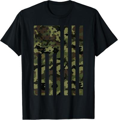Camo American Flag USA Camouflage Men Boys Women Girls Gift Unisex T-Shirt