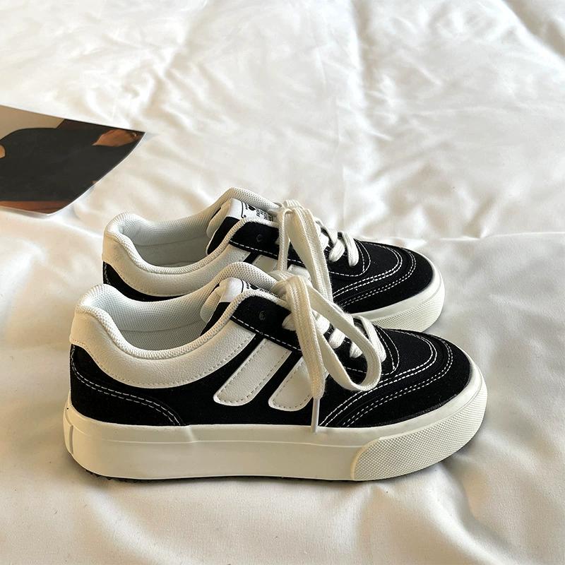 Thick-soled Canvas Shoes for Women Spring and Autumn Niche Original Retro All-match Sneakers Hong Kong Style