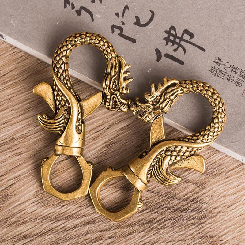 Figurine cu dragon de cupru de epocă Ornamente mici, retro, alamă, animale, lanțuri de chei pentru mașini, artizanat, decorațiuni pentru birou, accesorii