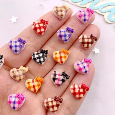 50Pcs Mixed 10mm Grid Bowknot Heart LOVE Nail Art Flat Back Rhinestone Bead Scrapbook DIY Manicures Appliques Accessories Crafts