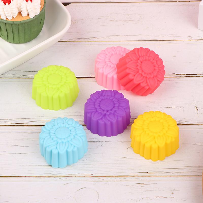 6ks 5cm slunečnicová forma na pudink Forma na muffiny, silikonové formy Příslušenství