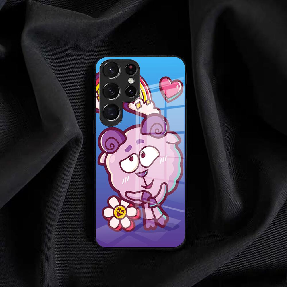 Cartoon S-Smeshariki Phone Case For Samsung S25 Edge Ultra S23 S22 S21 S20 Ultra Plus S24 Fe A54 A53 A25 Glass Cover