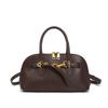 Womens Large Capacity Shell Crossbody Bag Top-Grain Leather Handbag Vintage Style Daily Use Shoulder