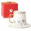 Ceramic Coffee Cup Set Cartoon Cat Tea Cup With Saucer Spoon Breakfast Milk Coffee Mug Bread Dessert Dish Creative Couple Gift