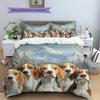 Beagle Pattern Bedding Home Decoration Birthday Gift (1 * Duvet Cover + 2 * Pillowcase, Without Core)