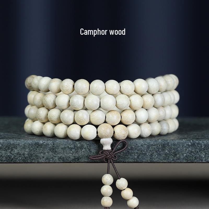 Buddhist 108 Bead Rosary Bracelet: Small-Leaf Red Sandalwood, Green Sandalwood, Ebony Wood Necklace