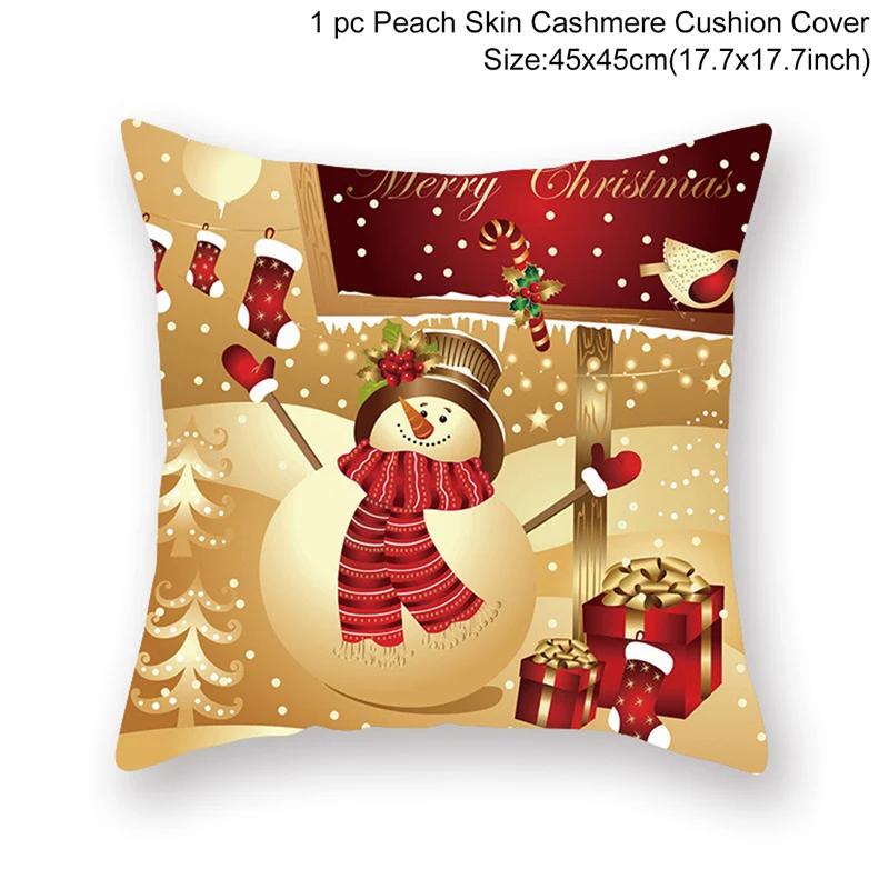 Christmas Cushion Cover Merry Christmas Decorations for Home 2026 Christmas Ornament Navidad Noel Xmas Gifts Happy New Year 2026