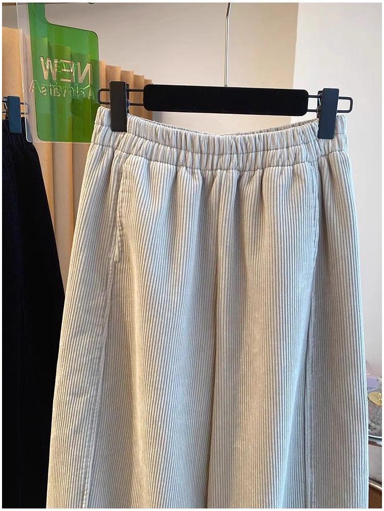Premium Velvet Wide-Leg Cropped Pants for Women - Autumn/Winter 2026 New, Loose, Versatile, and Trendy