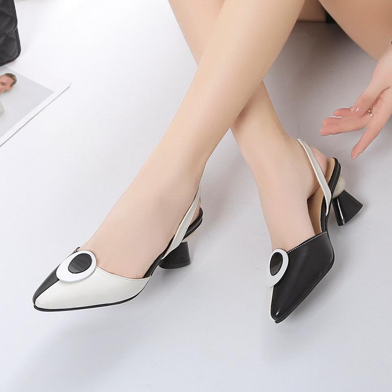 Fashion Women Sweet High Quality Pink Comfort European Stylish Bow Tie Square Heel Shoes Lady Classic Beige Summer Party Shoes