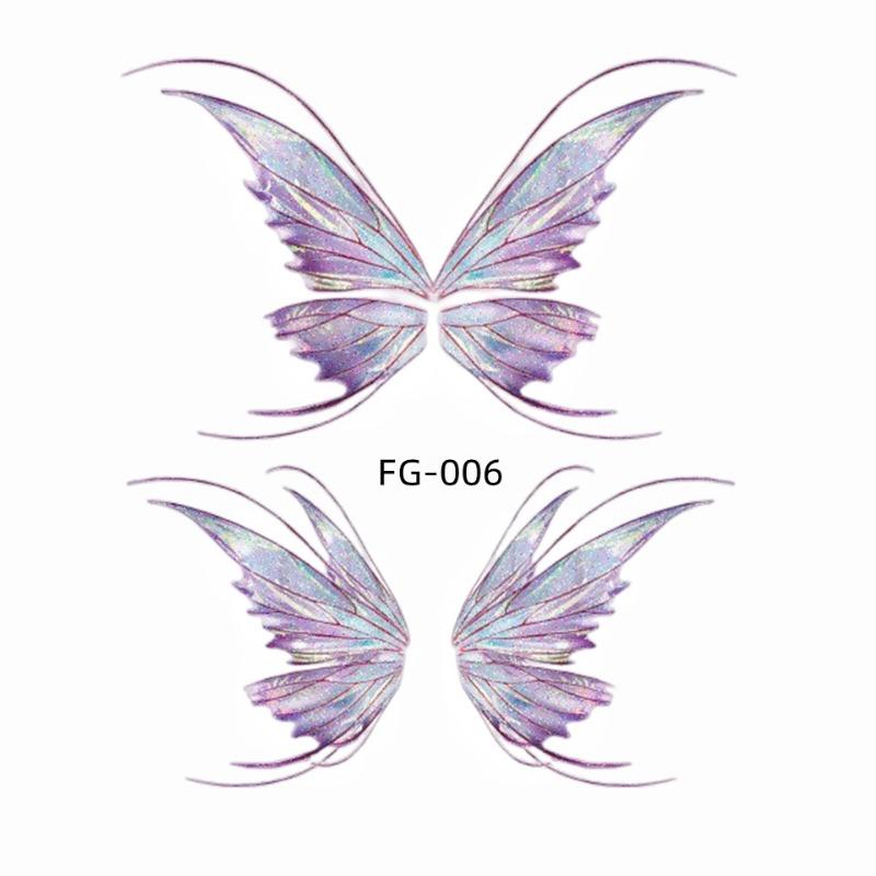 1PC Glitter Gradual Change Butterfly Wings Tattoo Corner of the Eye Face Sticker Children's Eye Makeup DIY Sticker Fish Scale Show