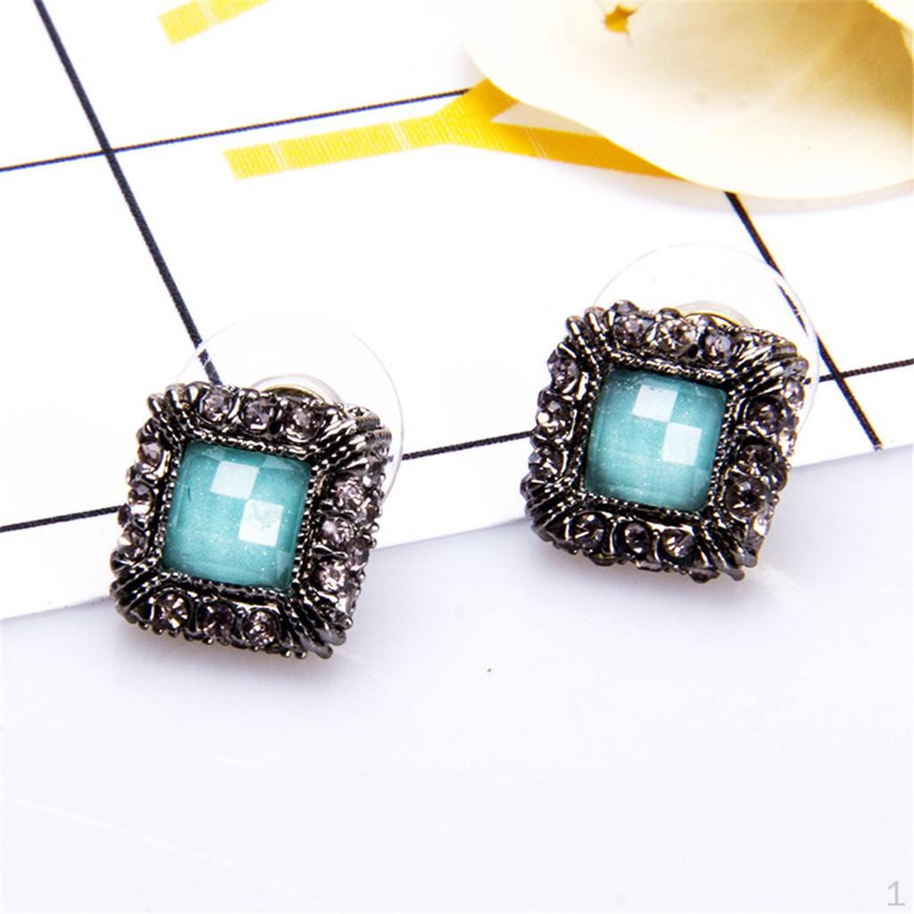 

Женские элегантные квадратные серьги-гвоздики из сплава со стразами, вечерние рождественские украшения