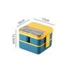 2 Layer Portable Leakproof Snack Lunch Bento Box Food Storage Container Office Kid Student Microwave Dinnerware Fork Spoon Set