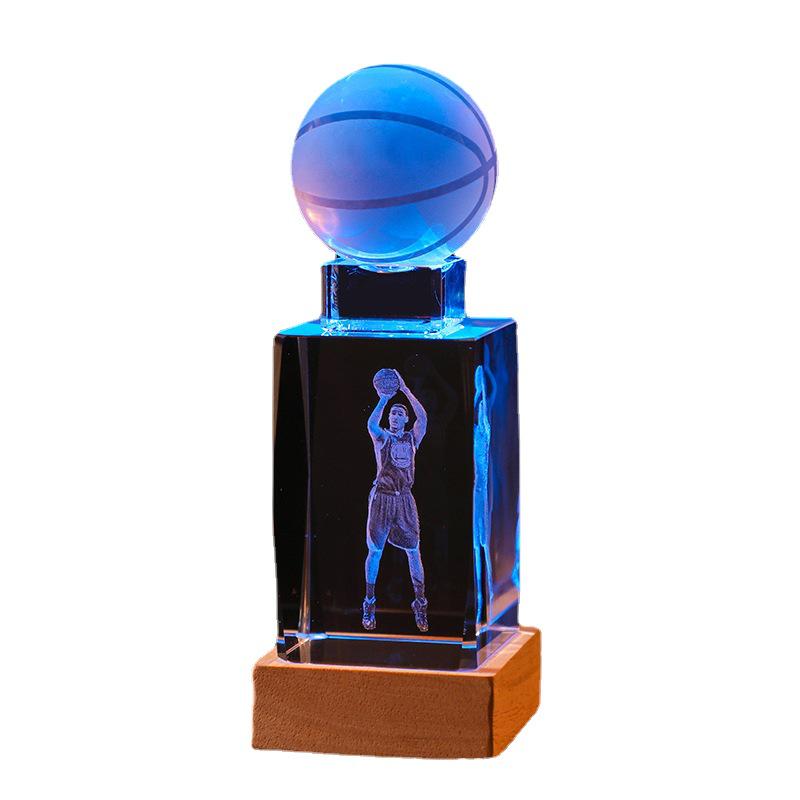 Crystal Engraved Kobe Basketball Star Luminous Night Light