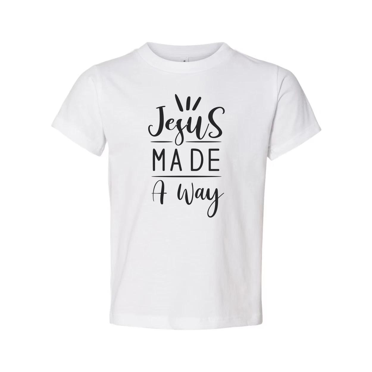 

Jesus Made A Way Christian Unisex T Shirt With Bold Typography Artwork For Belie 4XL