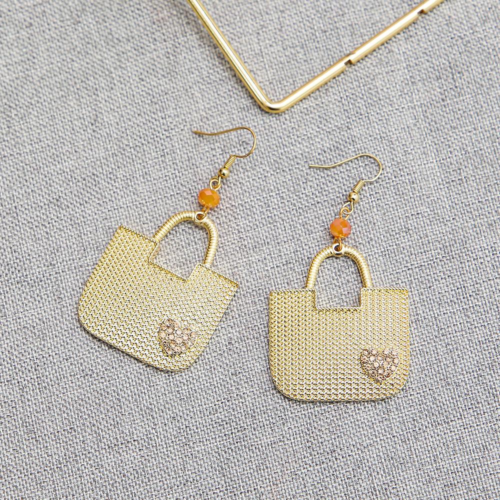 

Vintage Diamond Heart Earrings - Elegant Alloy Christmas Jewelry for Women