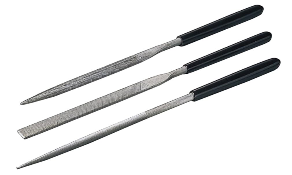 Tamiya Craft Tool Series No. 46 Basic File Set, Medium Double Cut, for Plastic Models, 74045