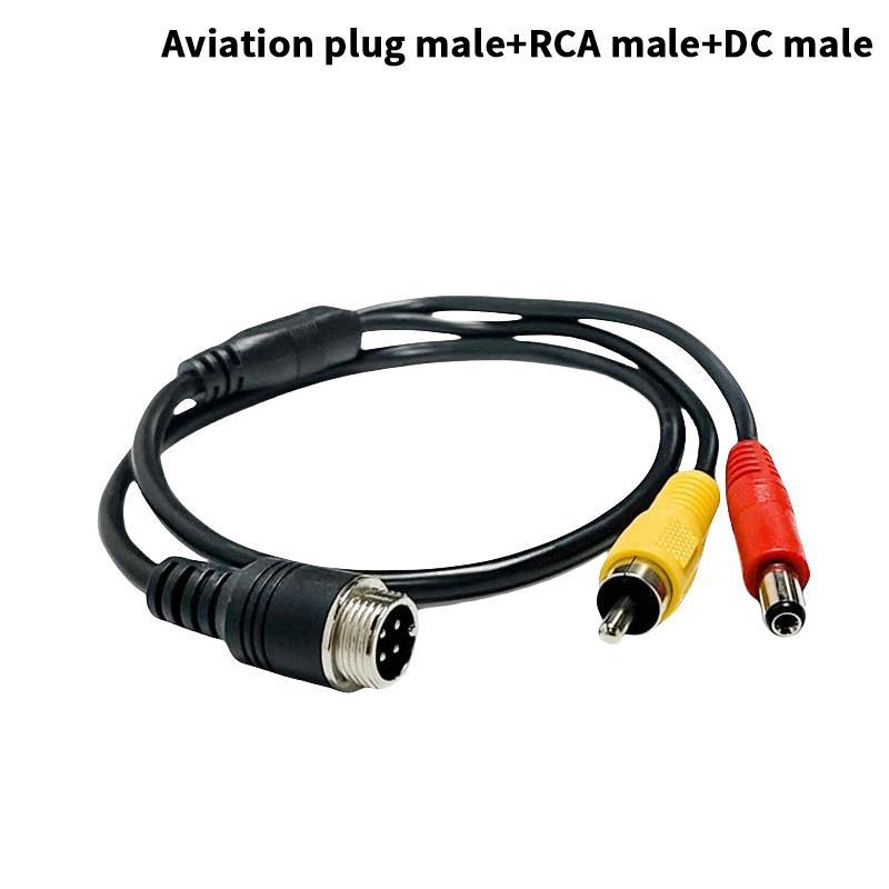 1 Piece Rca Av & Dc Power Converter Cable 4Pin Aviation Male To Female Adapter For Car Rear Camera Monitor Diy Accessories