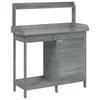 VidaXL Potting Table with Cabinet, Planting Table with Storage, Potting Bench, Plant Table, Wood Grey 156345