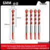 All-in-One 6mm Alloy Triangle Drill Bit for Tile, Concrete, Glass, and Cement