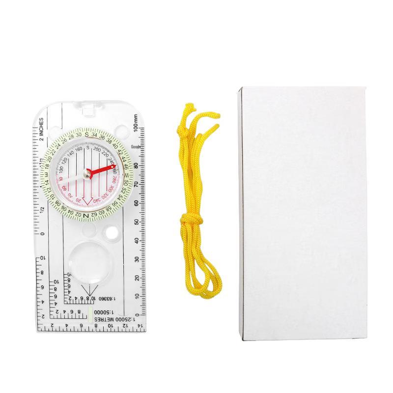 Acrylic Multifunction Compass Map Ruler with Magnifier (4-Pack)
