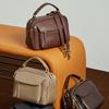 Genuine Leather Fashion Boston Bag Women'S Retro First Layer Crystal Vegetable Tanned Cowhide Portable Messenger Bag Trendy Shoulder Women'S Bag