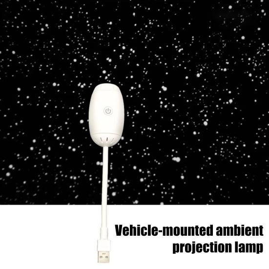2-in-1 Projector Lamp Starry Sky Night Light with Glass Lens USB Star Light Relaxing Ambient Lighting for Bedroom Camping Car Travel