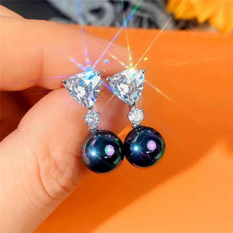 

Modern Fashion Coated Simulated Pearl Earrings For Women Luxury Wedding Engagement Party Jewelry Female Accessory