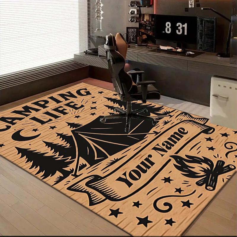 1PC Custom Name Life Adventure Theme Floor Mat Ideal for Living Room, Game Rooms, Office, Bedroom, Floor Mat Playful Design