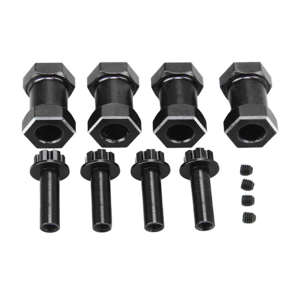 4Pcs/Set Metal Hex Drive Adapter Set 12mm Wheel Hex Hub Crawler Wheel Adapter  For 1/10 RC Crawler