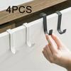 4PCS Hooks Kitchen Cabinet Door Back Hook Hanging Rack Clothes Coat Hat Towel Hanger Storage Hook Bathroom Accessories