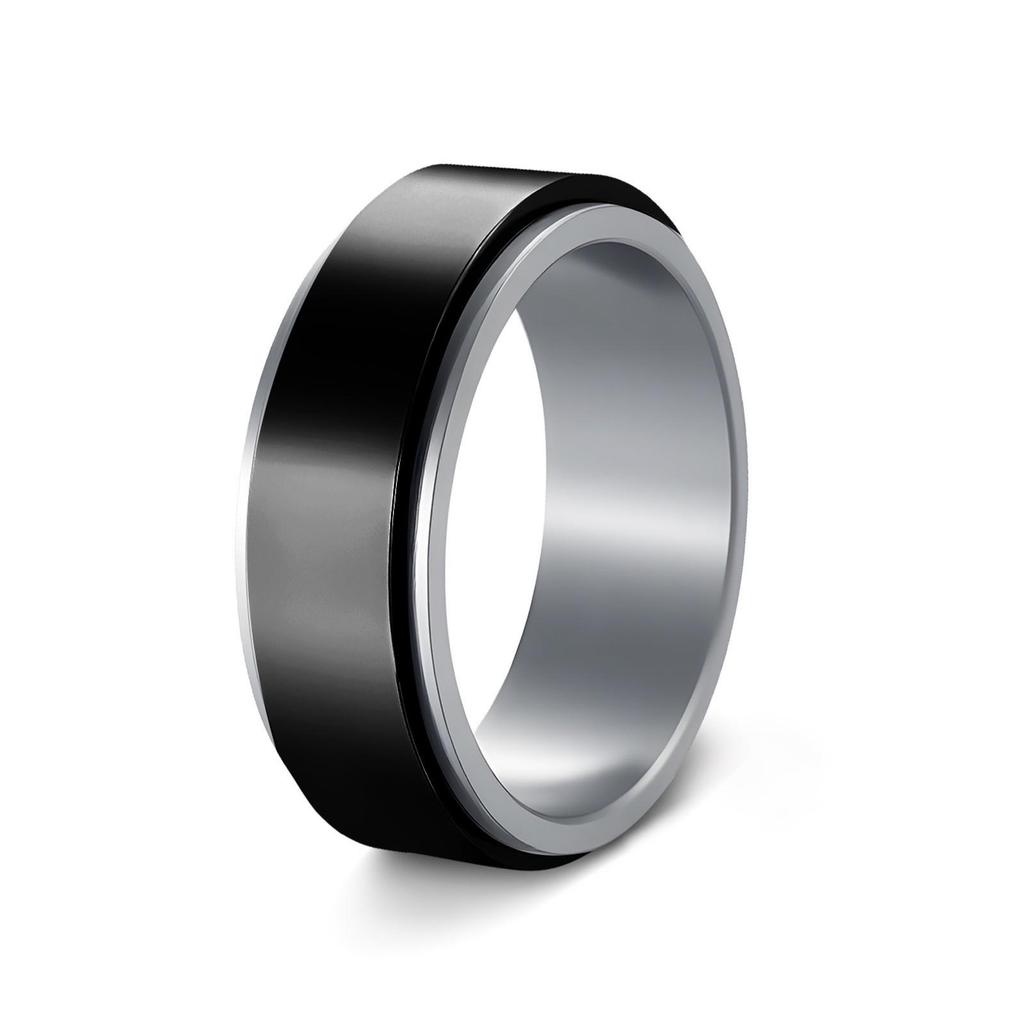 Stainless Steel Rotating Decompression Rings for Couples: Modern and Stylish