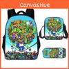 Plants Zombies Vs Kids School Backpack Threepiece Gift Set For Students Young